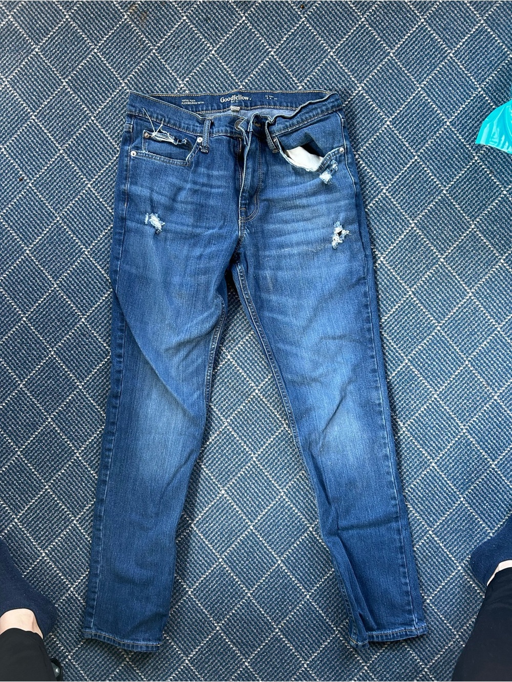 Goodfellow & Co Blue Denim Jeans with Contrast Stitching
